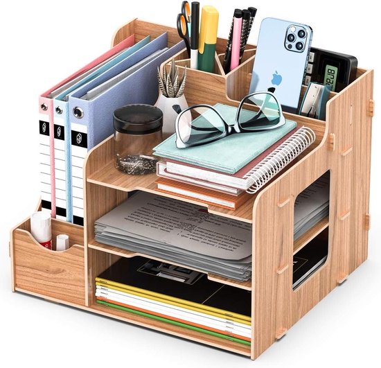 3-laags trays Documenthouder - Brievenbak - multifunctionele organizer - voor kantoor, school, studeerkamer, artwork - Zilver