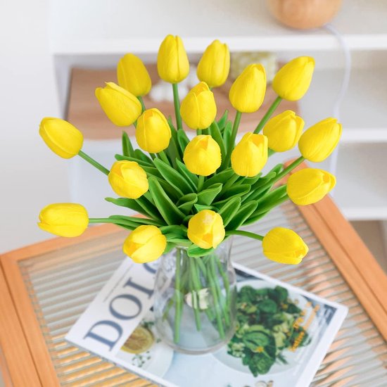 Kisflower 30 stuks kunstmatige tulpen bloemen nep tulpen boeket real