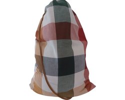 Bluvardi katoenen waszak -XXL- met trekkoord - multi ruit