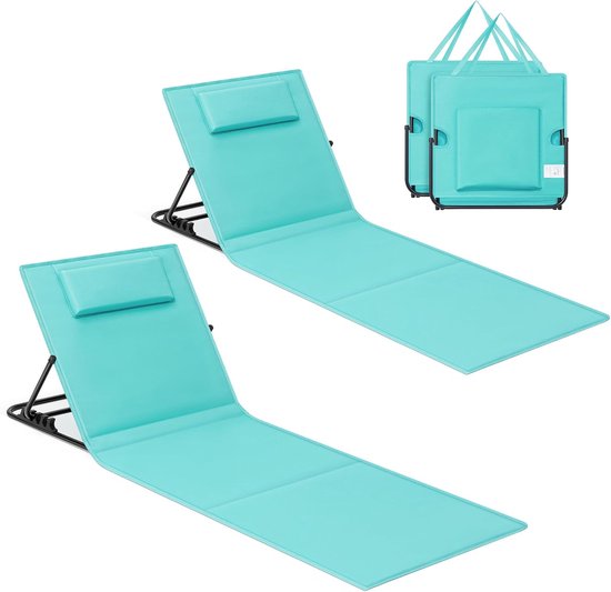 SONGMICS Strandstoel set van 2 ligstoel strandligstoel