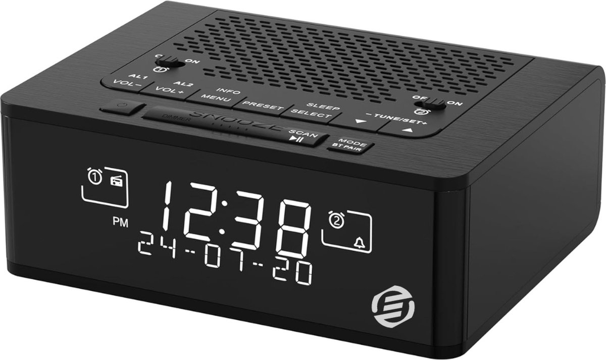 Equivera Wekkerradio Op Netstroom - Klokradio - Wekkerradio - Klokradio Met Wekker - Wekkerradio Dab - Wekker Dab Radio