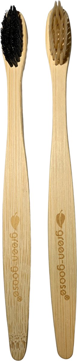 Goedkoopste Bamboe Beige Tandenborstel set van 2 stuks | Zacht/medium voor gevoelige tandvlees | Biologisch afbreekbaar