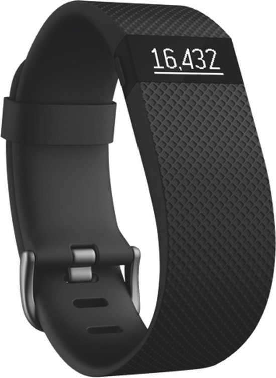 Ongemak micro Maak een bed Fitbit Charge HR Activity tracker - Zwart - Large | bol.com