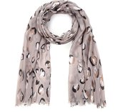 Sunset Fashion - Effen Sjaal - Leo print - Khaki