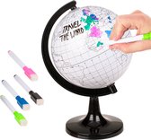 Wereldbol om te Schilderen - 4 Stiften - Tekenen - Wereldbol - Kleurboek - Kaart