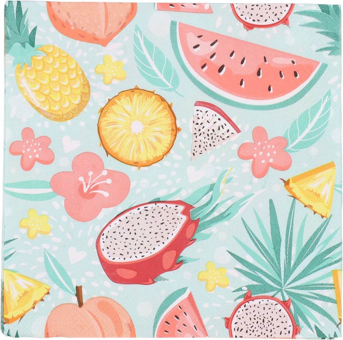 Servetten fruit met Meloen Annans Apel 33 cm x 33 cm