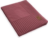Knit Factory Uni Gebreid Plaid - Woondeken - plaid - Wollen deken - Kleed - Stone Red - 160x130 cm