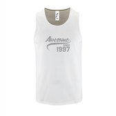 Witte TankTop met " Awesome sinds 1997 " print Zilver size XL