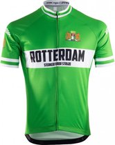 21Virages Rotterdam Sterker door Strijd fietsshirt korte mouwen retro heren Groen Wit-S