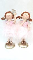 2 Ballerina Angel Pink Dress 6,5*5*16,5cm