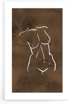Walljar - Female Line Art - Muurdecoratie - Poster