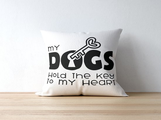 Oreiller Saint-Valentin avec texte : mes chiens détiennent la clé de mon cœur | cadeau de Saint-Valentin | Décoration de Saint-Valentin | Cadeaux drôles | Cadeau | Coussin