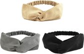 LIXIN Set 3 Stuks Haarbanden - Haarband Velvet Suede - Kleur 4 - Dames haarbanden - Sport haarbanden - Fluweel - Hoofdband - Volwassenen - Elastisch antislip - Atletisch - Gym - Da