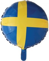 Wefiesta Folieballon Zweden 45,5 Cm Blauw/geel