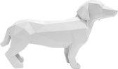 Lucy's Living Luxe Beeld DOG STANDING Wit – 30 x 10 x 21 cm - polyresin - decoratie - woonaccessoires - interieur – beeld – krokodil – wanddecoratie – abstract – zwart – wit