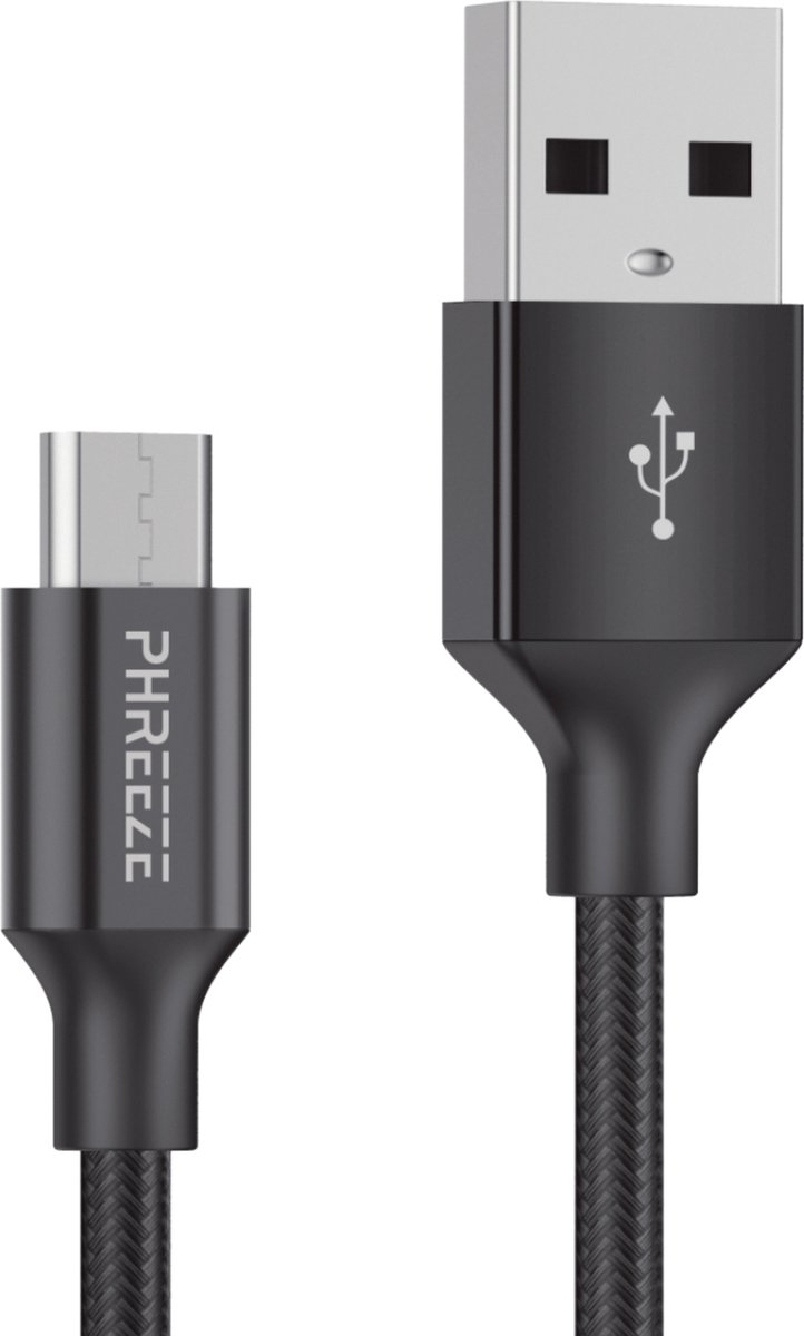 Micro USB Oplaadkabel 1 meter - Extra Sterk - Gevlochten Nylon - Ondersteunt Quick en Fast Charge - PS4 / Xbox One