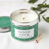 Good Luck Sentiment Tin Candle