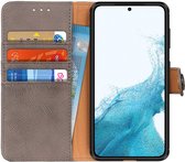 KHAZNEH Samsung Galaxy S22 Hoesje Wallet Book Case Kunstleer Khaki