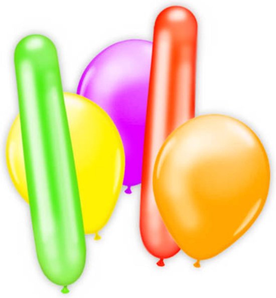 Ballonnen mix 40 stuks, div kleuren, Carnaval, Verjaardag, Feest, Kinderfeest.