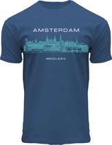 Fox Originals MCC Front Amsterdam Mid Blue T-shirt Heren Maat XXL