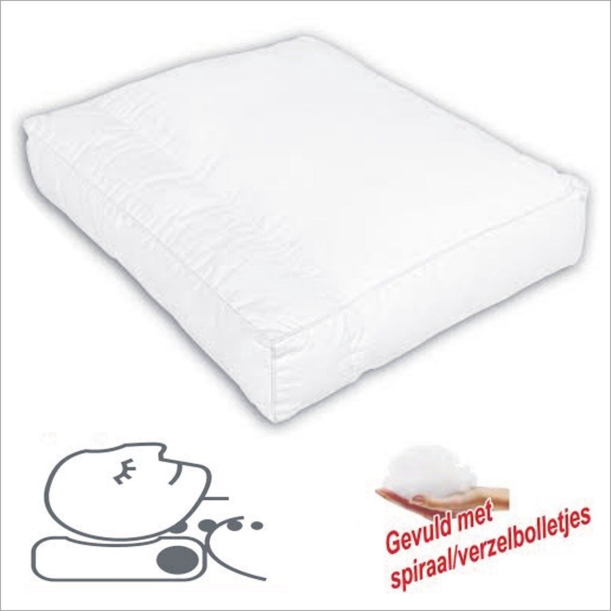 Homéé® Orthopedische Nekkussen hoofdkussen 50x60/10cm tijk 100% katoen Perkaal vormstabiele holle vezelbolletjes