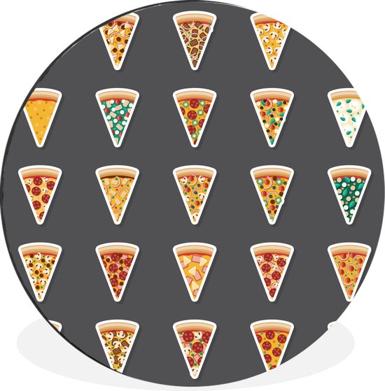 WallCircle - Wall Circle - Wall Circle - Modèle Illustré de Pizzas d'Italie - Aluminium - Dibond - 30x30 cm - Intérieur et Extérieur