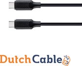 DutchCable USB C oplaadkabel 1.5 meter - USB C - 1.5 Meter - 60W - 2.0 - Type-C PD 2.0 60W Flash oplaadkabel - oplaadkabel - Zwart