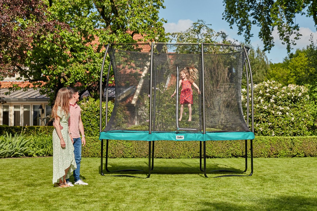 Salta Comfort Edition - 366 x 244 cm - Rechthoekige trampoline met veiligheidsnet - Groen - Trampoline voor kinderen — afbeelding 3