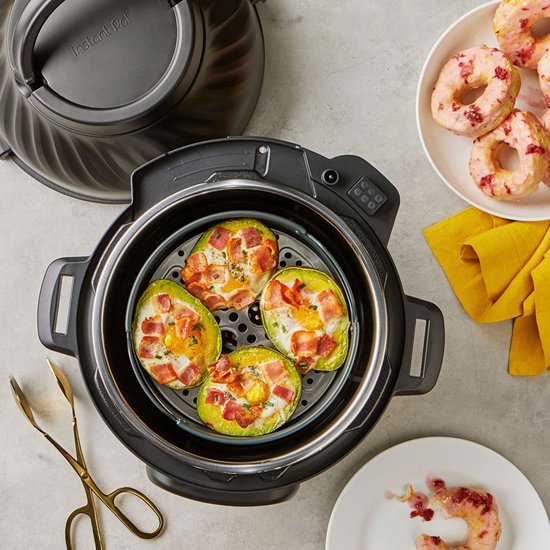 Instant Pot Duo Crisp 7,6L multicooker met airfryer - Snelkoken, sauteren, stomen, slow cook, sous vide, warmhouden, air fry, roosteren, bakken, braden en dehydrateren.