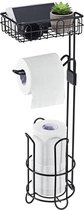 Metalen Toiletrolhouder Staand - Extra Opslagruimte - WC Rol Houder - Organizer - Voor Toilet & Badkamer - Reserverolhouder - IJzer