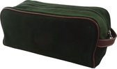 OfeliaT - Toilettas Suede Leer - Donker Groen - dames / heren