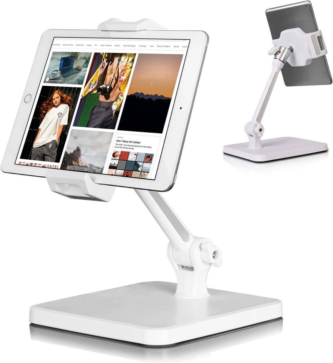 Tablet standaardhouder - Telefoon houder - Zwaar en zeer stevig - tabletstandaard verstelbaar - 360° draaibaar Opvouwbare iPad-standaards en -houders voor bureau