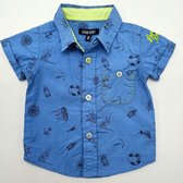 Lemon Beret Jongens blouse. Blauw Maat 80