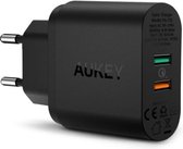Aukey PA-T12 Dual Port-wandlader met Quick Charge 2.0 -  tot 75% sneller - voor Smartphone en Tablet - Zwart