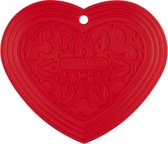 Le Creuset de verre Pot Rouge Coeur Siliconen - sous-verre en forme de coeur