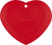 Le Creuset Rode pottenonderzetter Hart Siliconen - onderzetter in de vorm van een hartje