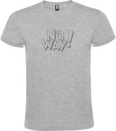 Grijs T-shirt ‘No Way!’ Zilver Maat 3XL