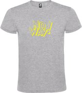 Grijs T-shirt ‘No Way!’ Geel Maat 3XL