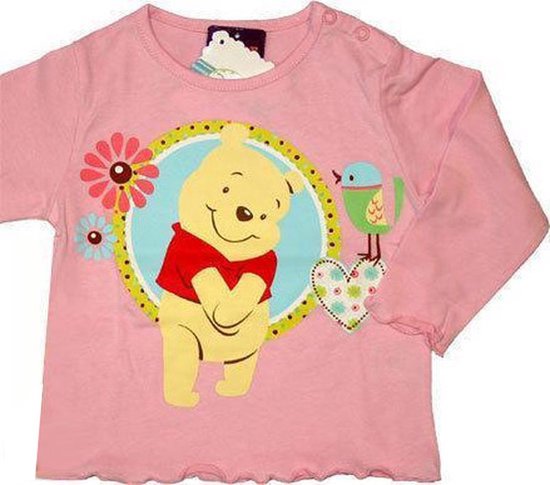 Disney Meisjes Longsleeve - Winnie de Poeh - Roze - T-shirt met lange mouwen