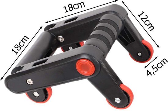 Opdruksteunen Set Met Wielen - Rolhandvatten + 2X kniematten - Push Up Bar - Ab Roller - Push Up Grips - Buikspiertrainer — afbeelding 3