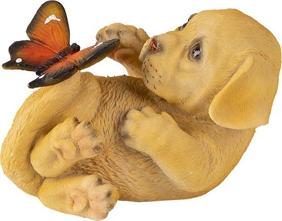 Decoratie Beeld Hond 14*9*10 cm Bruin Kunststof Decoratief Figuur Decoratieve Accessoires Woonaccessoires