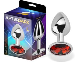 AFTERDARK - Butt Plug With Jewel Red Rubby Size L Aluminium