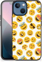 Telefoon Hoesje Super als Cadeautjes voor Meisjes geschikt voor iPhone 13 mini Backcover Soft Siliconen Hoesje met Zwarte rand Emoji