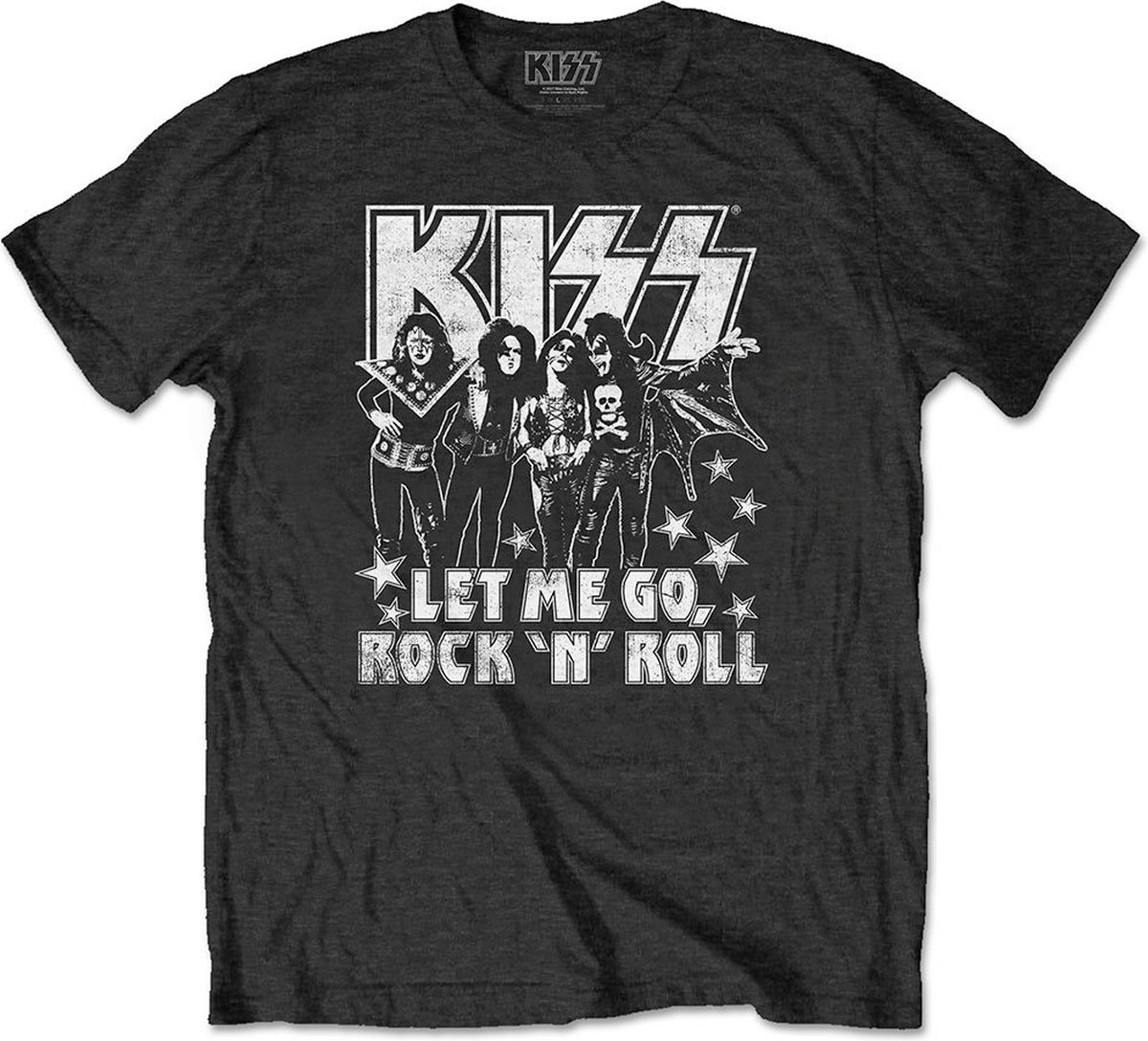 Kiss - Let Me Go Heren T-shirt - L - Zwart