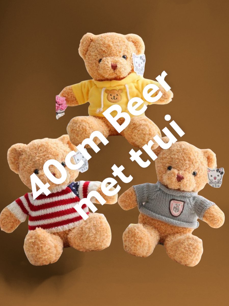 Knuffelbeer | Pluche Beer met trui 40cm