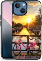 Telefoonhoesje Geschikt voor iPhone13 mini Hoesje maken met Zwarte rand Amsterdamse Grachten