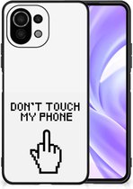 Hoesje Xiaomi 11 Lite 5G NE | Mi 11 Lite Leuk TPU Back Case met Zwarte rand Finger Don't Touch My Phone