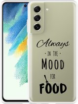Hoesje Geschikt voor Samsung Galaxy S21 FE Mood for Food Black