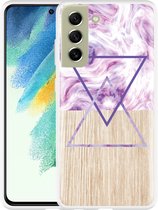 Hoesje Geschikt voor Samsung Galaxy S21 FE Color Paint Wood Art