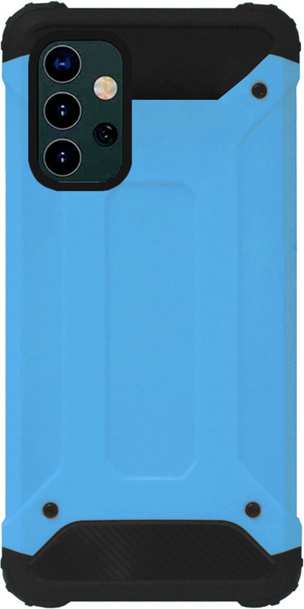 WLONS Rubber Kunststof Bumper Case Hoesje Geschikt Voor Samsung Galaxy A32 (5G) - Blauw